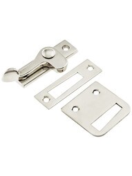 Vertical Lever Style Casement Latch - Right Hand in Polished Nickel.